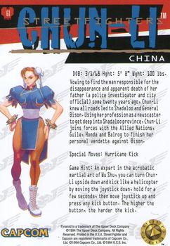 1995 Upper Deck Street Fighter #61 Chun-Li Back