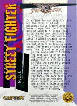 1995 Upper Deck Street Fighter #LE 1 Jean-Claude Van Damme Back