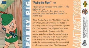 1996 Upper Deck All Time Toons #4 Porky Pig Back