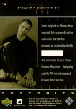1999 Upper Deck Ricky Martin #13 At the height of his Menudo fame, teenaged Ri Back