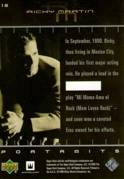 1999 Upper Deck Ricky Martin #18 In September, 1990, Ricky, then living in Mex Back