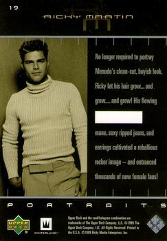 1999 Upper Deck Ricky Martin #19 No longer required to portray Menudo's clean- Back