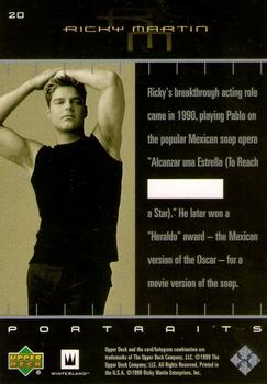 1999 Upper Deck Ricky Martin #20 Ricky's breakthrough acting role came in 1990 Back