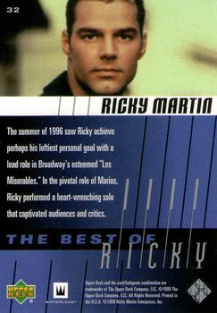 1999 Upper Deck Ricky Martin #32 The summer of 1996 saw Ricky achieve perhaps Back