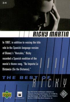 1999 Upper Deck Ricky Martin #34 In 1997, in addition to voicing the title rol Back