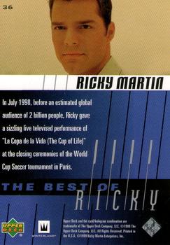1999 Upper Deck Ricky Martin #36 In July 1998, before an estimated global audi Back