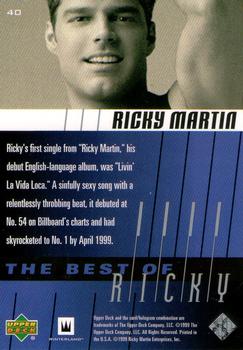 1999 Upper Deck Ricky Martin #40 Ricky's first single from 