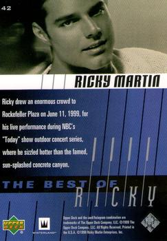 1999 Upper Deck Ricky Martin #42 Ricky drew an enormous crowd to Rockefeller P Back