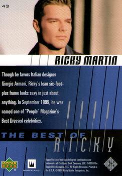 1999 Upper Deck Ricky Martin #43 Though he favors Italian designer Giorgio Arm Back