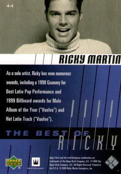 1999 Upper Deck Ricky Martin #44 As a solo artist, Ricky has won numerous awar Back