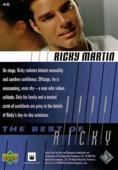 1999 Upper Deck Ricky Martin #46 On stage, Ricky radiates blatant sensuality a Back