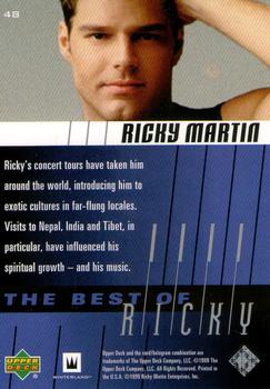 1999 Upper Deck Ricky Martin #48 Ricky's concert tours have taken him around t Back