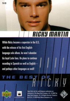1999 Upper Deck Ricky Martin #58 While Ricky became a superstar in the U.S. wi Back