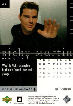 1999 Upper Deck Ricky Martin #62 What is Ricky's complete birth date (month, d Back
