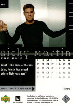 1999 Upper Deck Ricky Martin #64 What is the name of the San Juan, Puerto Rico Back