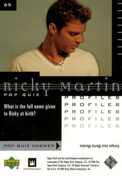 1999 Upper Deck Ricky Martin #65 What is the full name given to Ricky at birth Back