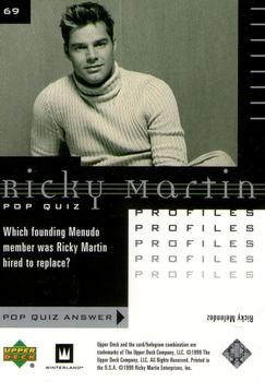1999 Upper Deck Ricky Martin #69 Which founding Menudo member was Ricky Martin Back