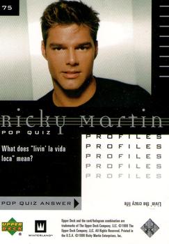 1999 Upper Deck Ricky Martin #75 What does 