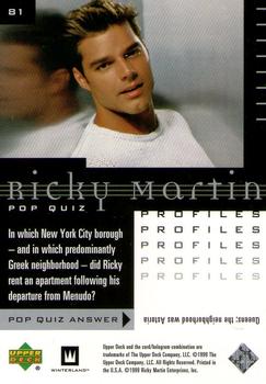 1999 Upper Deck Ricky Martin #81 In which New York City borough - and in which Back