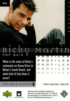 1999 Upper Deck Ricky Martin #84 What is the name of Ricky's restaurant on Oce Back
