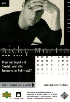 1999 Upper Deck Ricky Martin #88 Other than English and Spanish, what other la Back