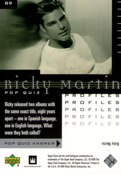 1999 Upper Deck Ricky Martin #89 Ricky released two albums with the same exact Back