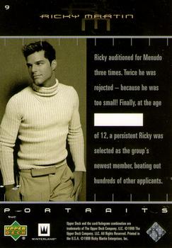 1999 Upper Deck Ricky Martin #9 Ricky auditioned for Menudo three times. Twice Back