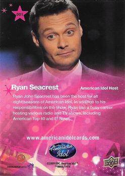2009 Upper Deck American Idol Season 8 #001 Ryan Seacrest Back