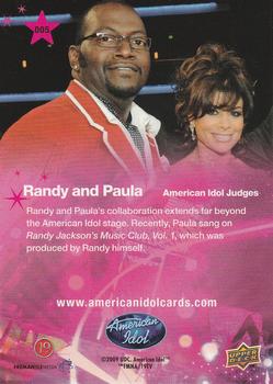 2009 Upper Deck American Idol Season 8 #005 Randy and Paula Back