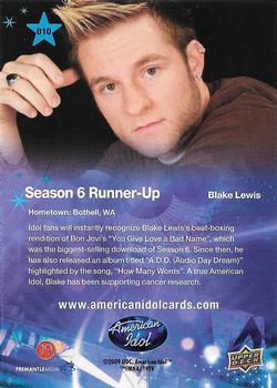 2009 Upper Deck American Idol Season 8 #010 Blake Lewis Back