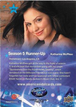 2009 Upper Deck American Idol Season 8 #012 Katharine McPhee Back