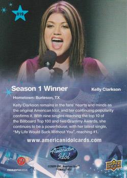 2009 Upper Deck American Idol Season 8 #019 Kelly Clarkson Back