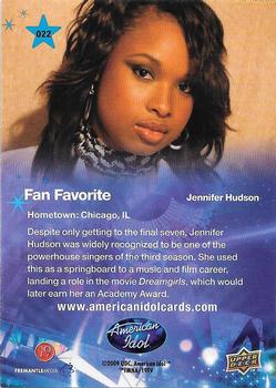 2009 Upper Deck American Idol Season 8 #022 Jennifer Hudson Back