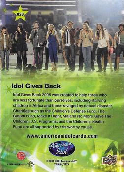 2009 Upper Deck American Idol Season 8 #023 Idol Gives Back Back