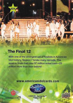2009 Upper Deck American Idol Season 8 #024 The Final 12 Back