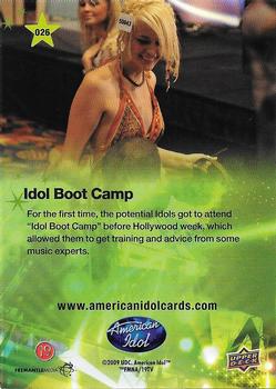 2009 Upper Deck American Idol Season 8 #026 Idol Boot Camp Back