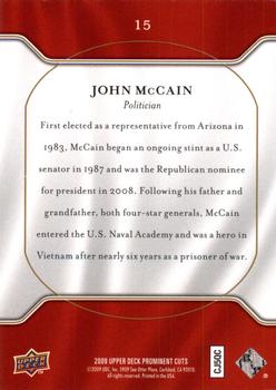 2009 Upper Deck Prominent Cuts #15 John McCain Back