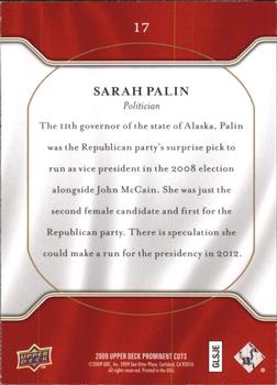 2009 Upper Deck Prominent Cuts #17 Sarah Palin Back