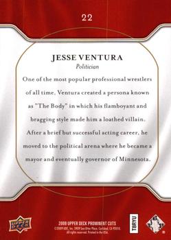 2009 Upper Deck Prominent Cuts #22 Jesse Ventura Back
