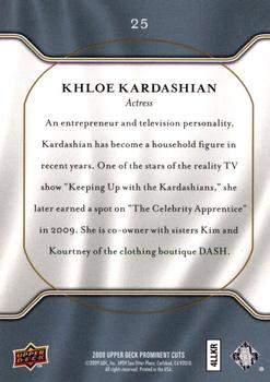 2009 Upper Deck Prominent Cuts #25 Khloe Kardashian Back