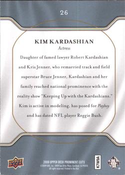 2009 Upper Deck Prominent Cuts #26 Kim Kardashian Back
