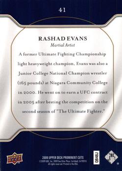2009 Upper Deck Prominent Cuts #41 Rashad Evans Back