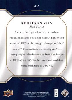 2009 Upper Deck Prominent Cuts #42 Rich Franklin Back