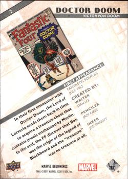 2011 Upper Deck Marvel Beginnings S1 #2 Doctor Doom Back