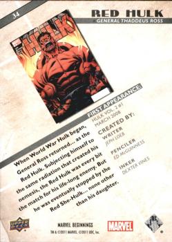2011 Upper Deck Marvel Beginnings S1 #34 Red Hulk Back
