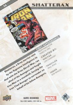 2011 Upper Deck Marvel Beginnings S1 #54 Shatterax Back