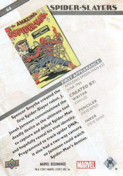 2011 Upper Deck Marvel Beginnings S1 #64 Spider-Slayers Back