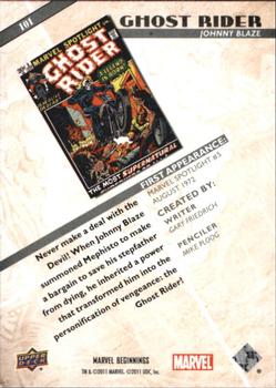 2011 Upper Deck Marvel Beginnings S1 #101 Ghost Rider Back