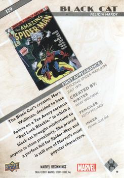2011 Upper Deck Marvel Beginnings S1 #129 Black Cat Back