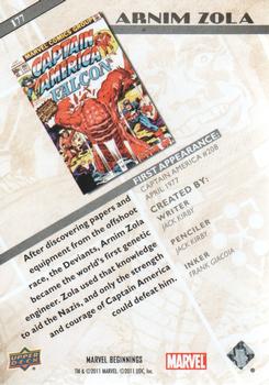 2011 Upper Deck Marvel Beginnings S1 #177 Arnim Zola Back